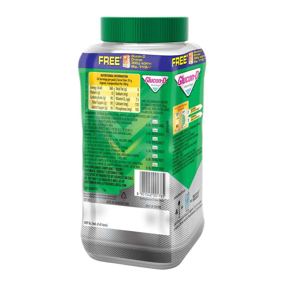 Glucon-D Regular Glucose Powder | Tangy Orange Free Refill | For Tasty Glucose Drink