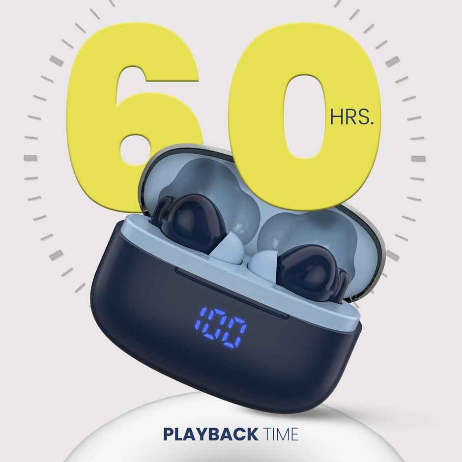 Cellecor Bropods Cb44 Ace TWS 60 Hrs Playtime ENC Low Latency Fast Charging Type-C - Blue