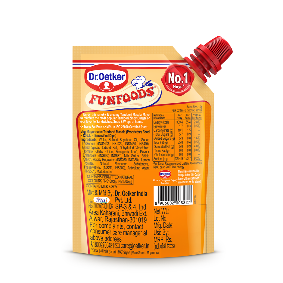 Dr. Oetker Fun Foods Veg Mayonnaise Tandoori Masala
