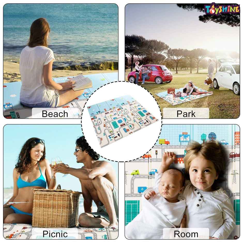 Toyshine Extra Large Foam Play Mat | 79x71x0.5 Inch for Babies | Reversible & Waterproof