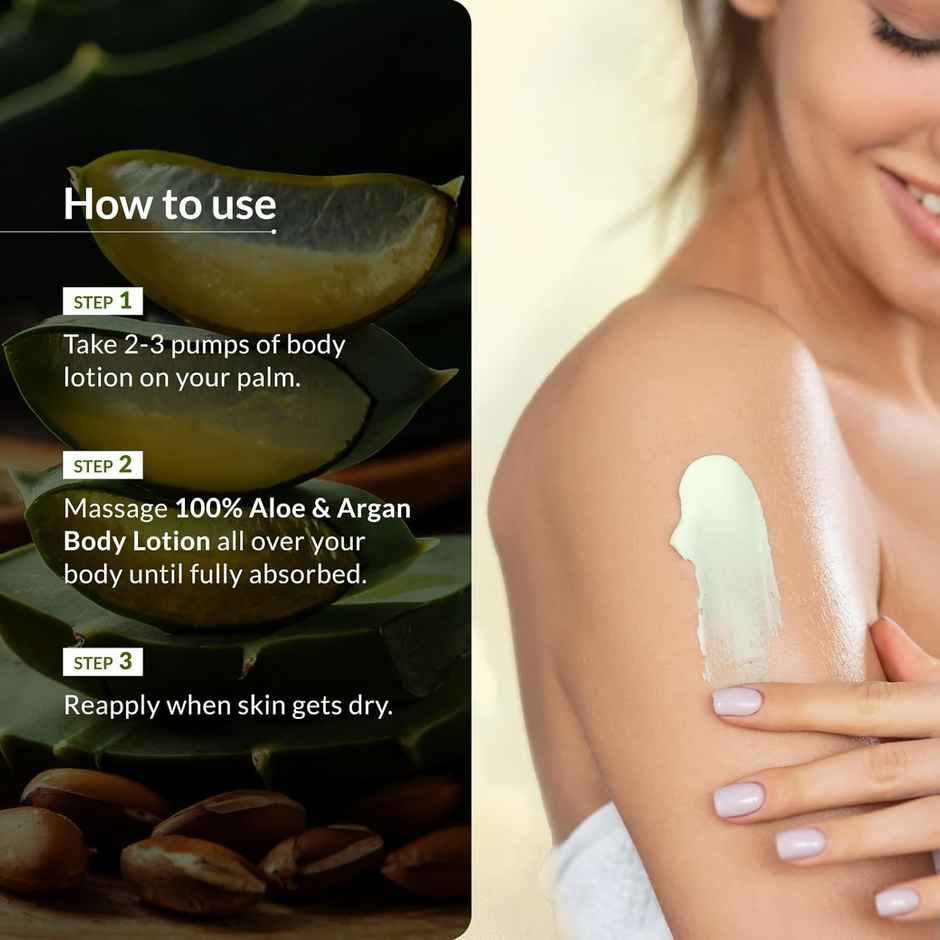 Lotus Botanicals 100% Aloe & Argan Body Lotion Deeply Moisturizes Dry Skin