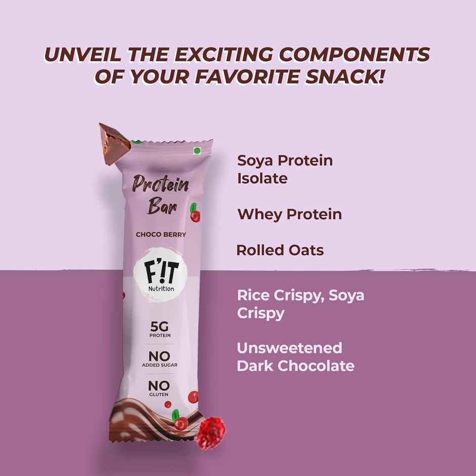 FIT Nutrition Choco Berry & Choco Almond Mini Protein Bar Combo 23% High Protein Pack Of 12