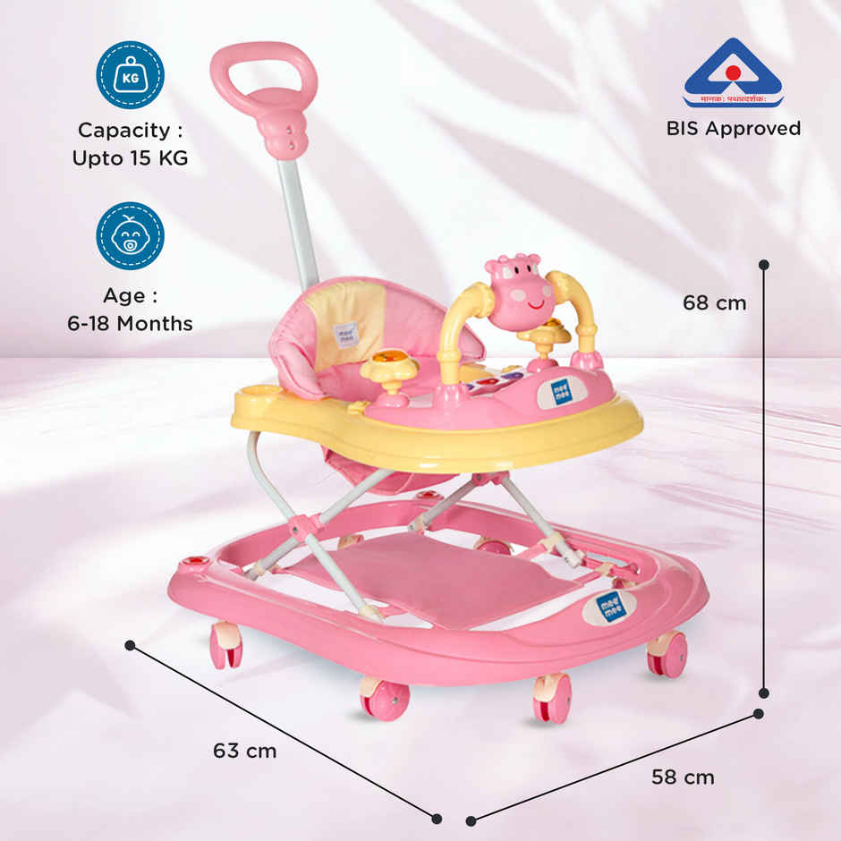 Mee Mee 360 Baby Activity Walker | 6 to 18 Months | 15kg | Pink