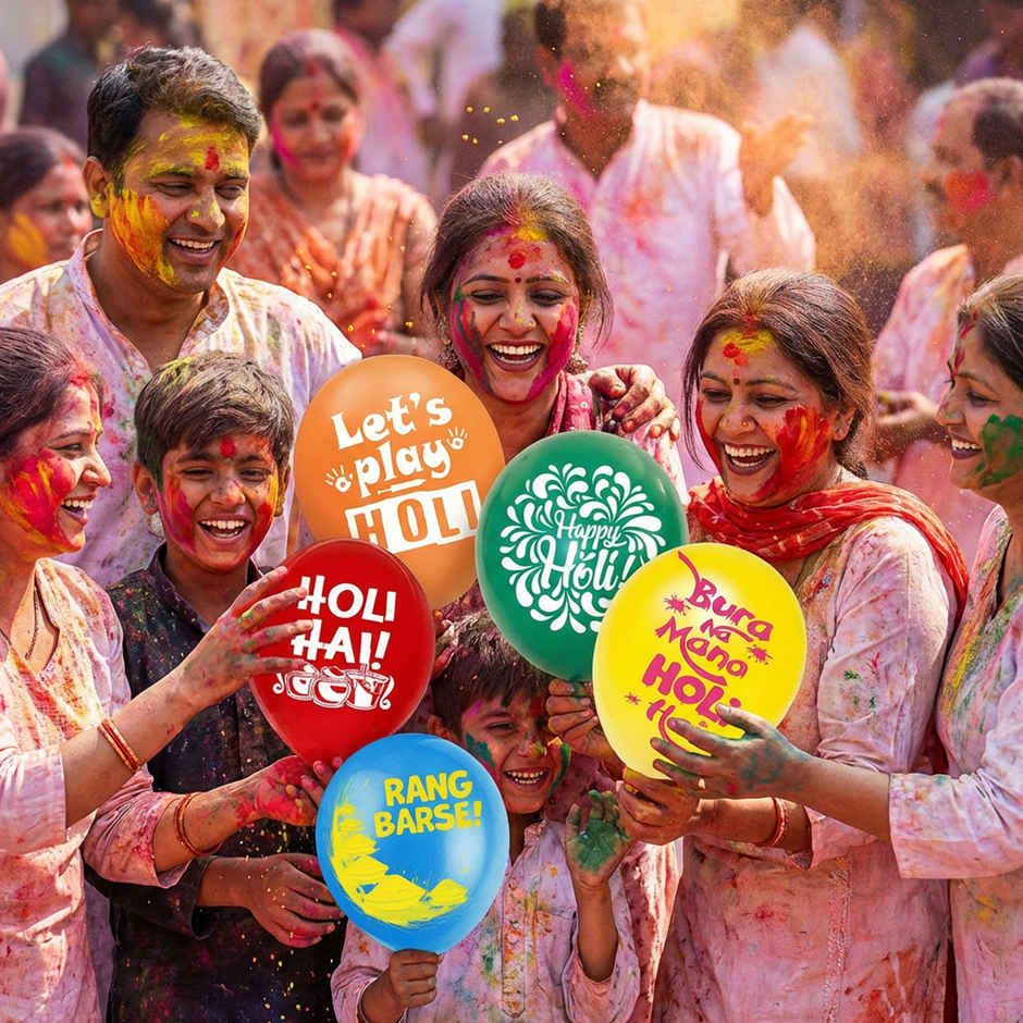 Printed Holi Balloons Colorful Printed Balloons for Decoration | Party Propz