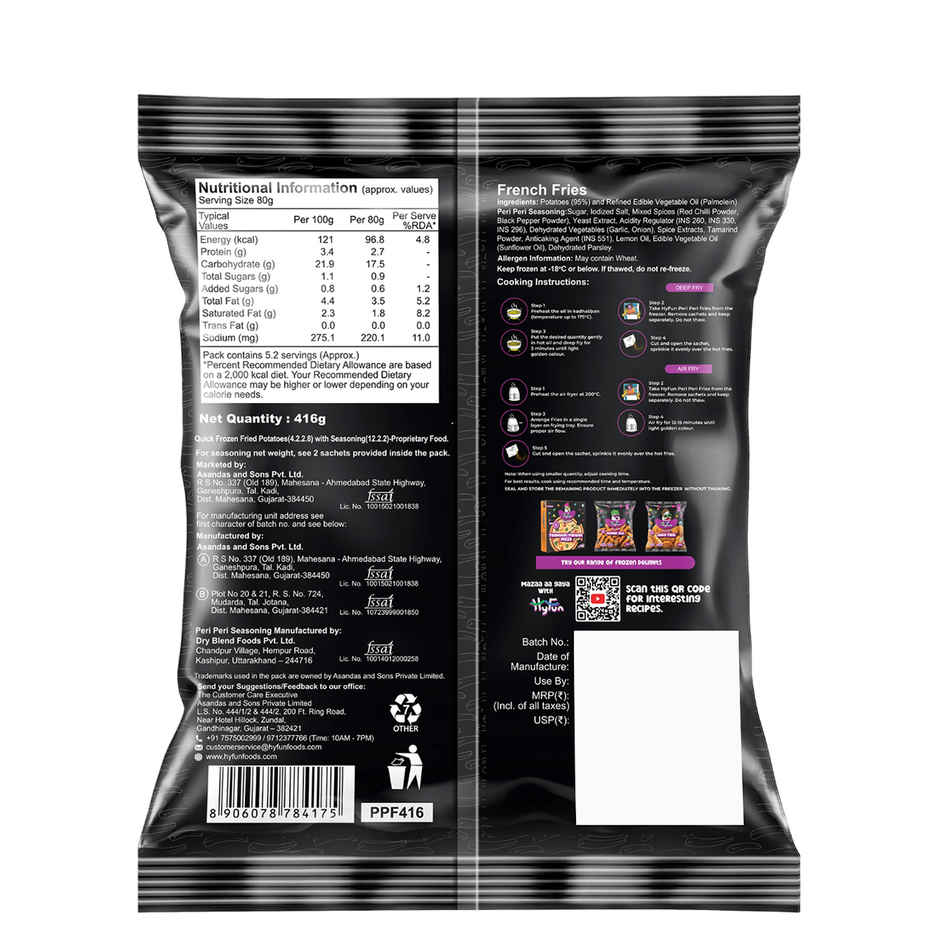 HyFun Peri Peri French Fries, Hot & Spicy | Frozen