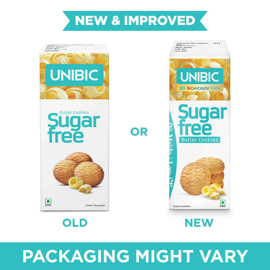 UNIBIC Sugar Free Butter Cookies | 0% Maida | Low GI