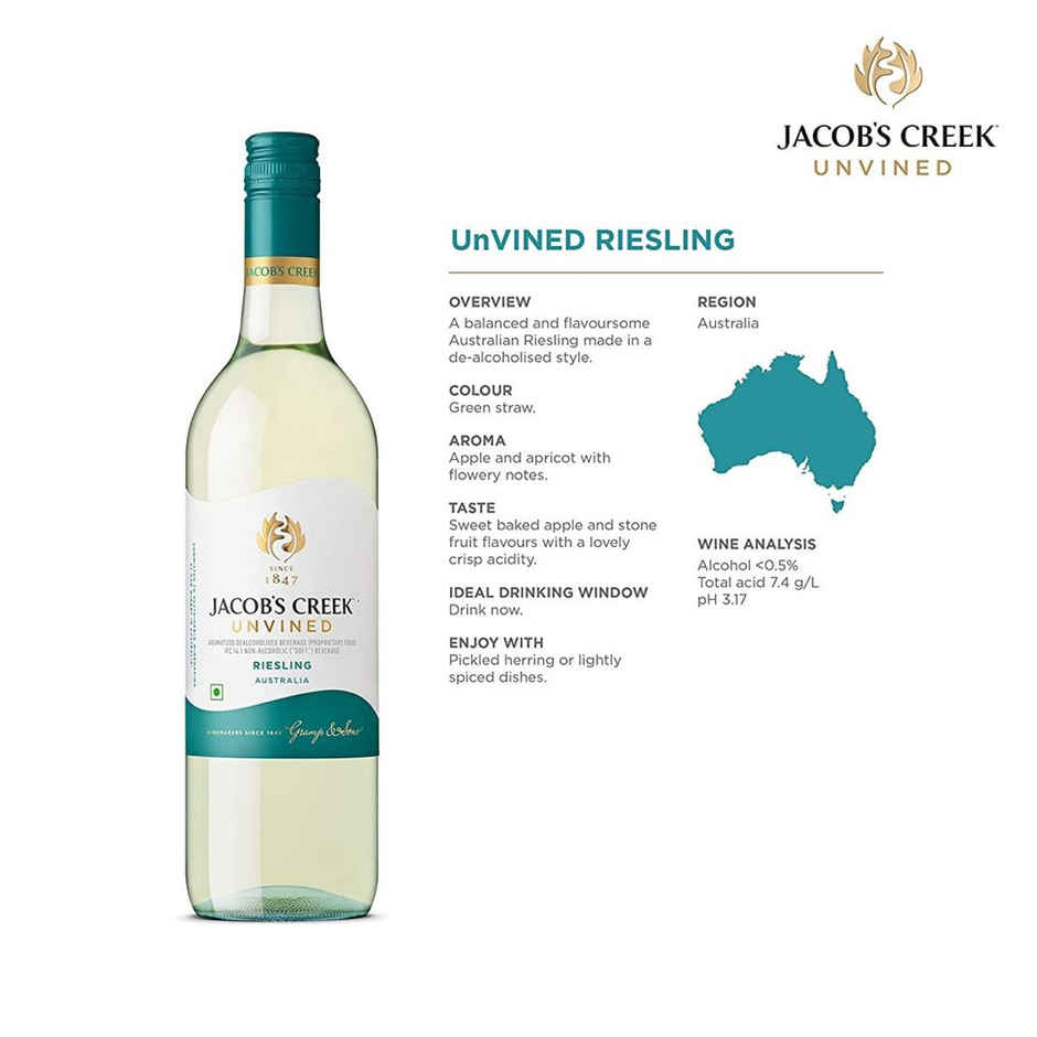 Jacob's Creek Unvined Riesling Non-Alcoholic White Wine