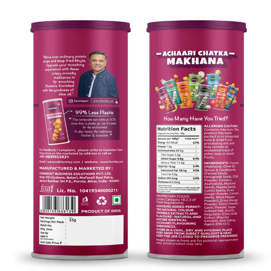 Farmley Achaari Makhana Roasted In Olive Oil