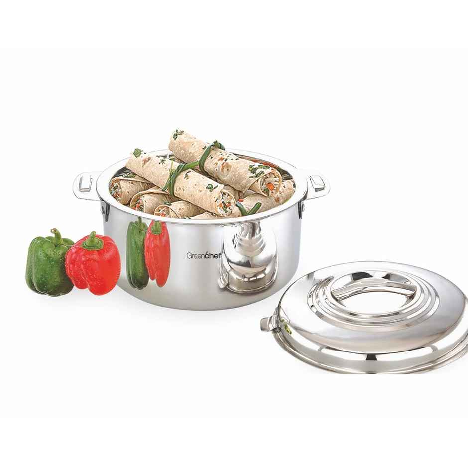 Greenchef Stainless Steel Casserole 2500 ml, Double Wall Insulated Hot Case