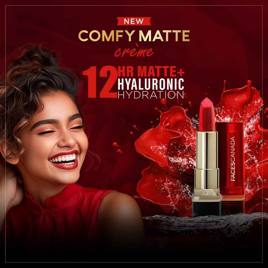 Faces Canada Comfy Matte Creme Lipstick - Sip Of Wine 06, 8HR Long Stay | Intense Color