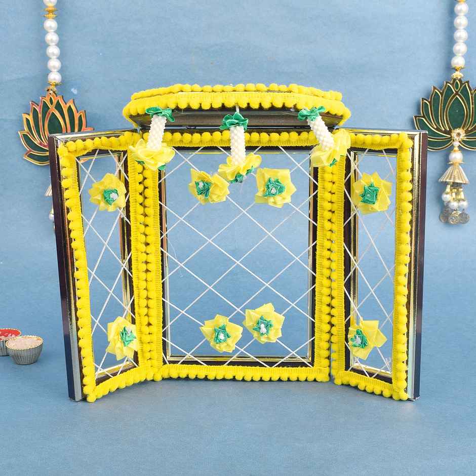 Magnificent Ganesha Phool Bangla | Yellow | 8 inch | Satvik