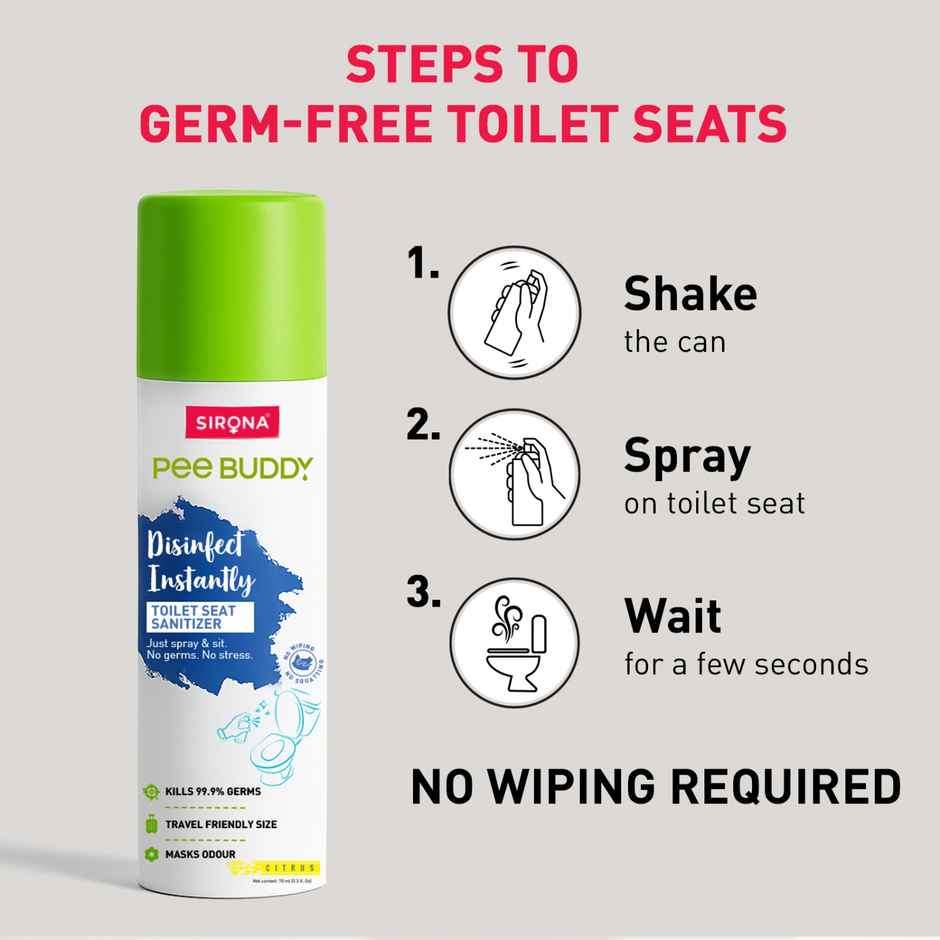 Sirona PeeBuddy Toilet Seat Sanitizer Spray Citrus