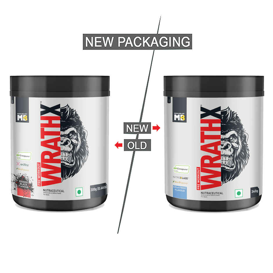 MuscleBlaze Pre Workout WrathX, (Cola Frost, 20 Servings)