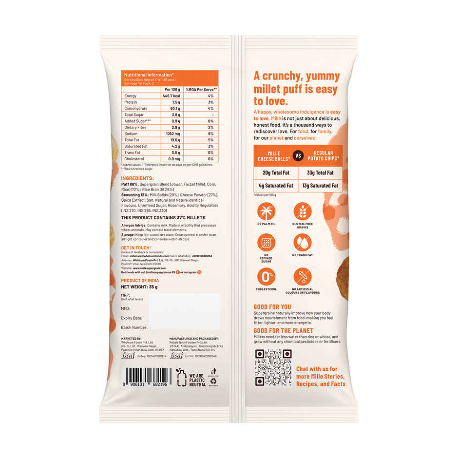 Mille Healthy Cheese Balls | Snack Anytime