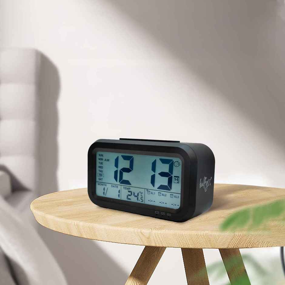 Urbanfix Bulfyss USB Rechargeable Digital Alarm Clock, Date, Temperature, Backlight LCD Display