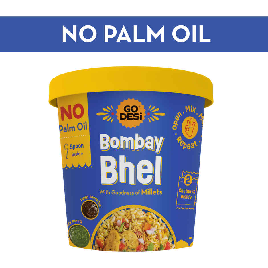 Badam Coconut Barfi, 8 Pcs | Burfi | Sweets | By Go Desi (96g) & Go Desi Bombay Bhelpuri With Chutney, No Palm Oil (100g) Combo