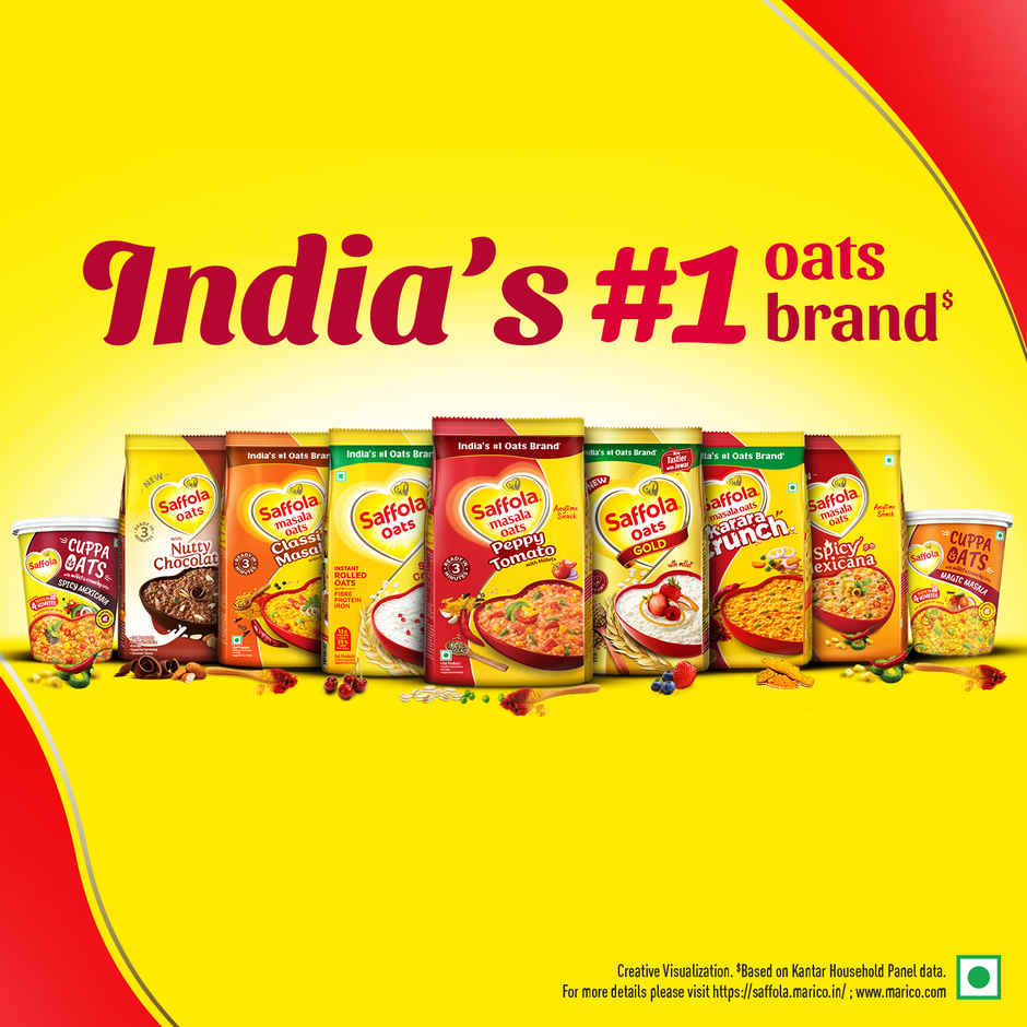 Saffola Masala Oats | Peppy Tomato | Anytime Snack | Ready In 3 Mins | Millets Goodness |500g