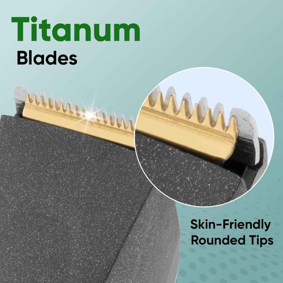 VEGA P-2 Beard Trimmer for Men with 160 Min Runtime, 2 Comb Attachment, Type-C Fast Charging VHTH-26