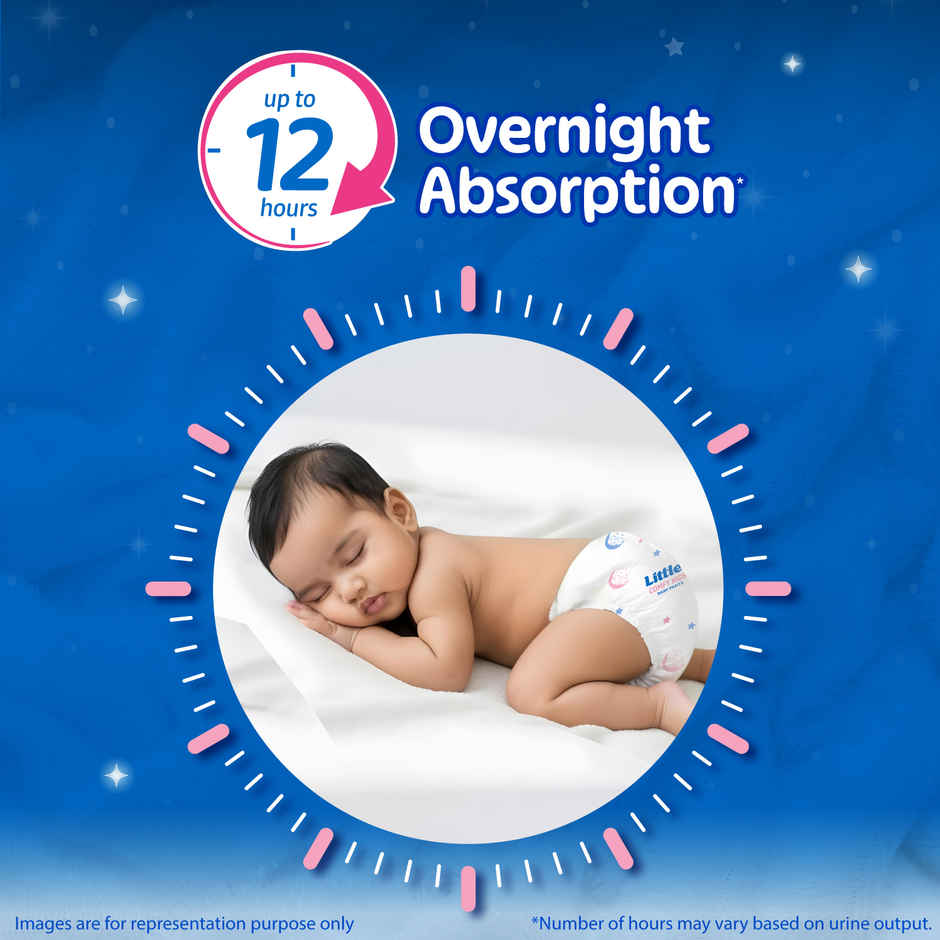 Littles Baby Diapers Pants | Comfy Nights | 7-12 kg | M