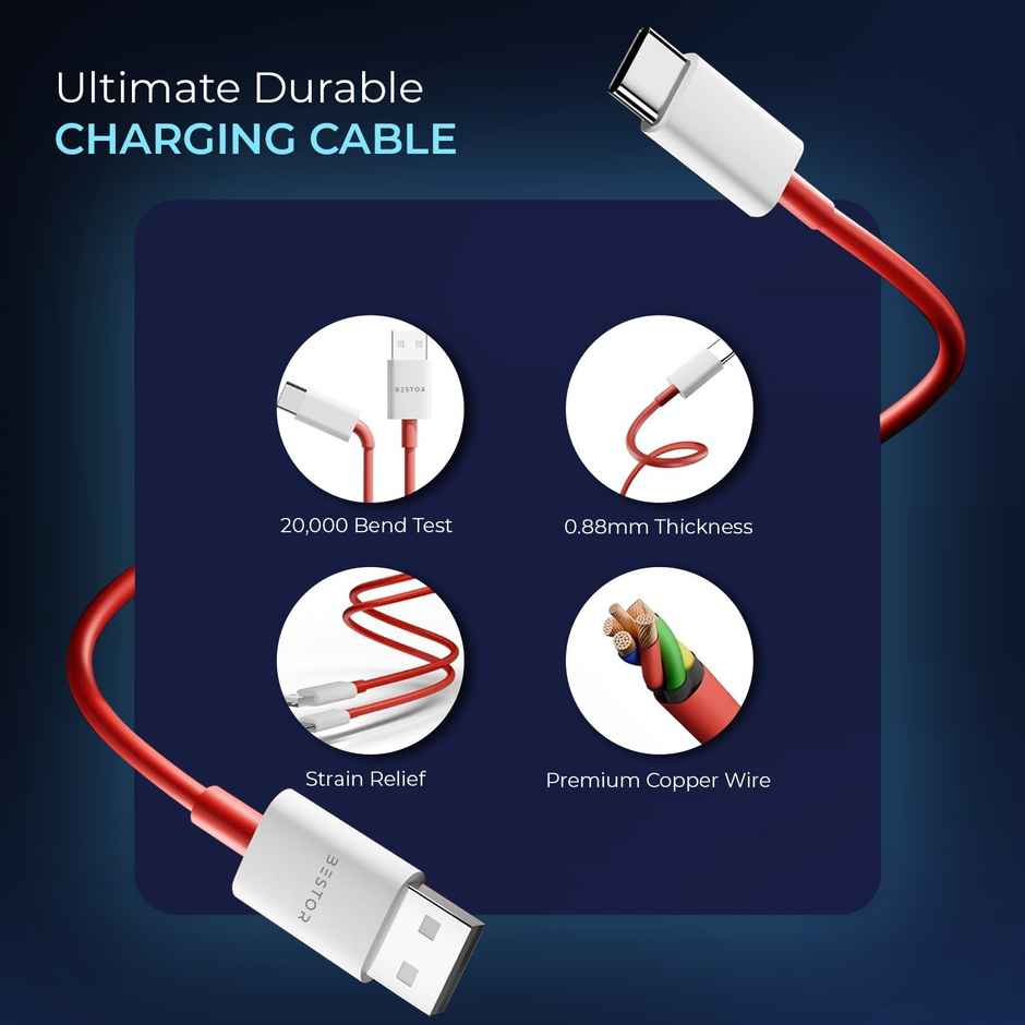 Bestor 100W SuperVOOC Fast Charger with Type-C Cable High-Speed Charging for All Devices