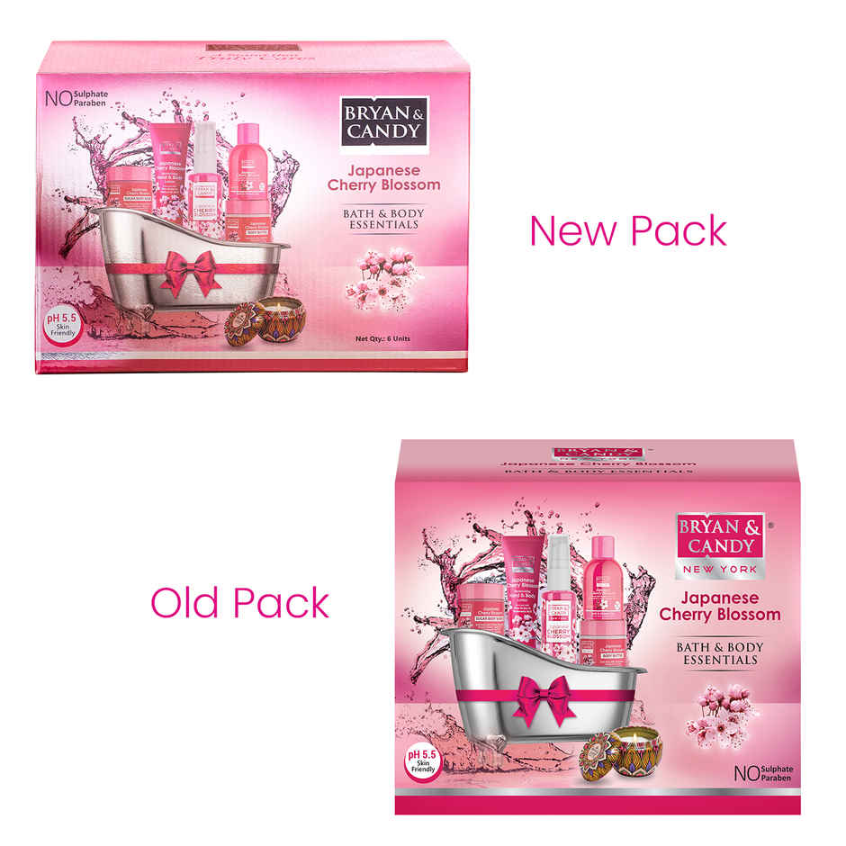 Bryan & Candy Japanese Cherry Blossom Bath Tub Essentials Gift Set
