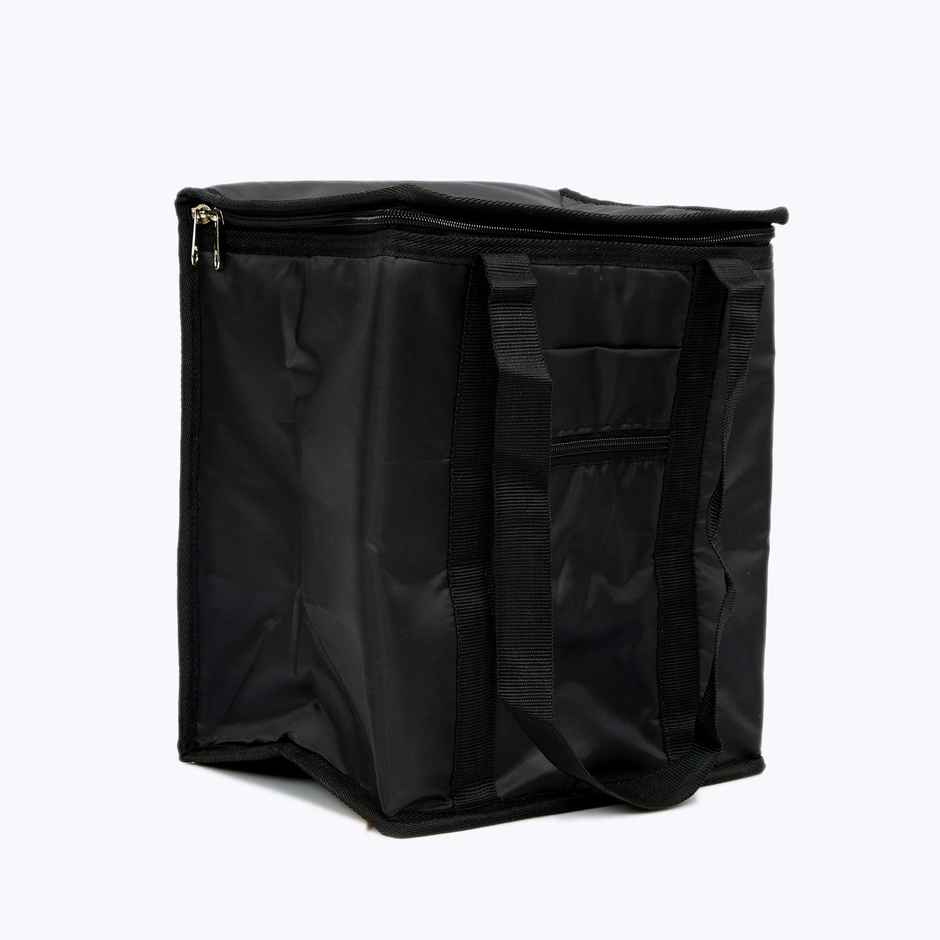 Kuber Industries Large Size Parachute Lunch Bag Suitable for 3 & 4 Compartment (Black)