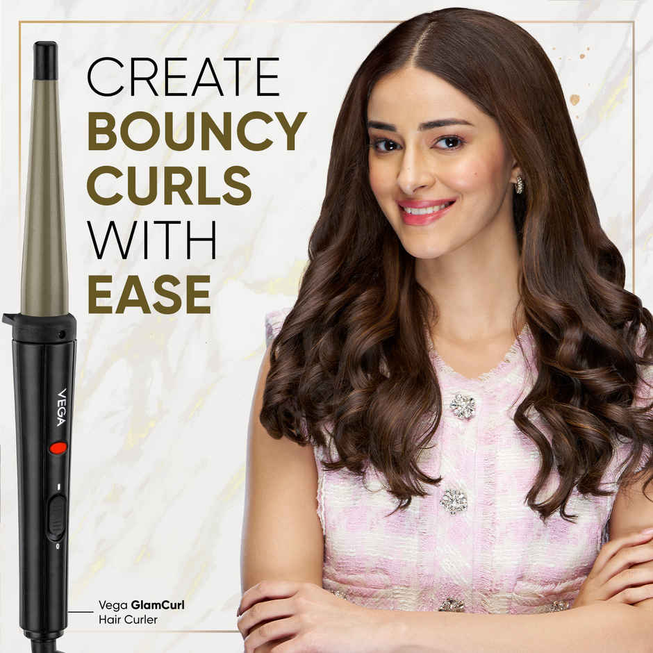 Vega Glamcurl Hair Curler For Women With 13mm-25mm Barrel Ceramic Coated