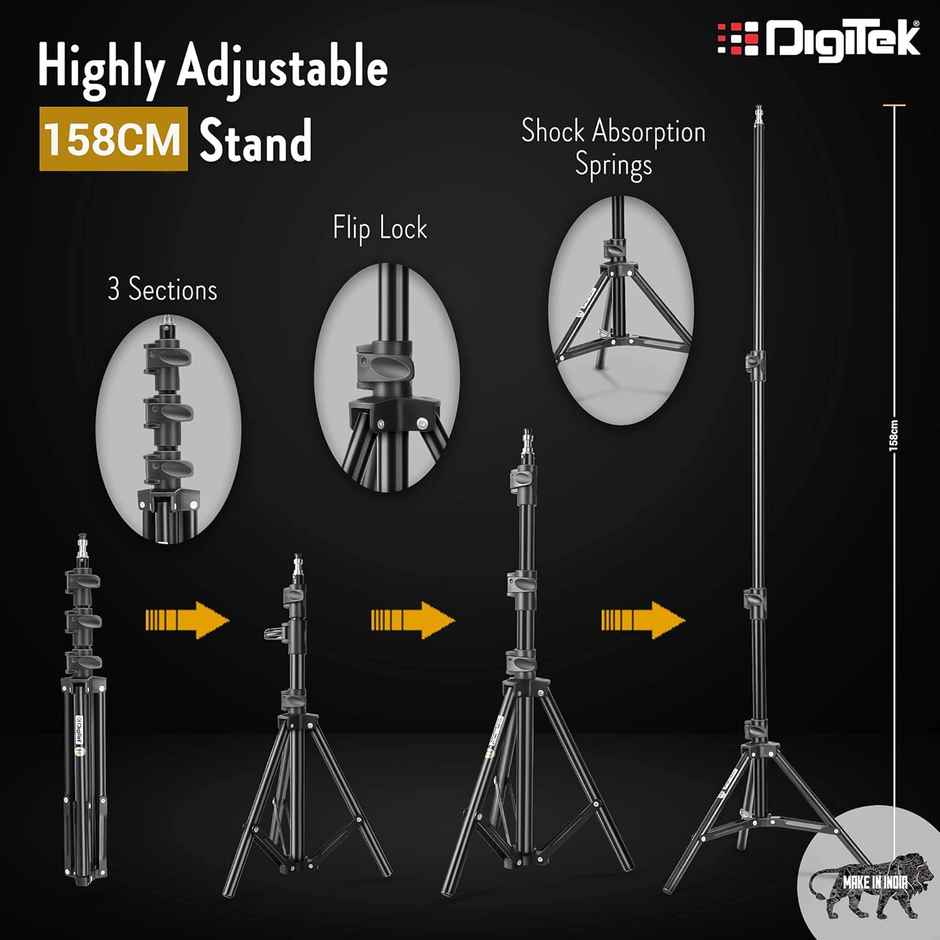 Ring Light | DRL18H | 18 inch | 158 cm Height | Black