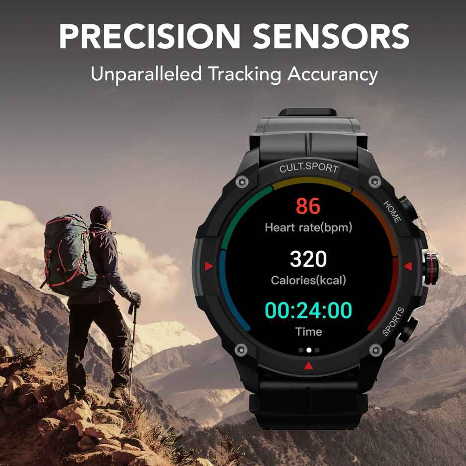 Cult Ranger XR Ultra 1.52" Amoled, Outdoor Rugged, Google Fit & Strava Integrated Smartwatch (Black)