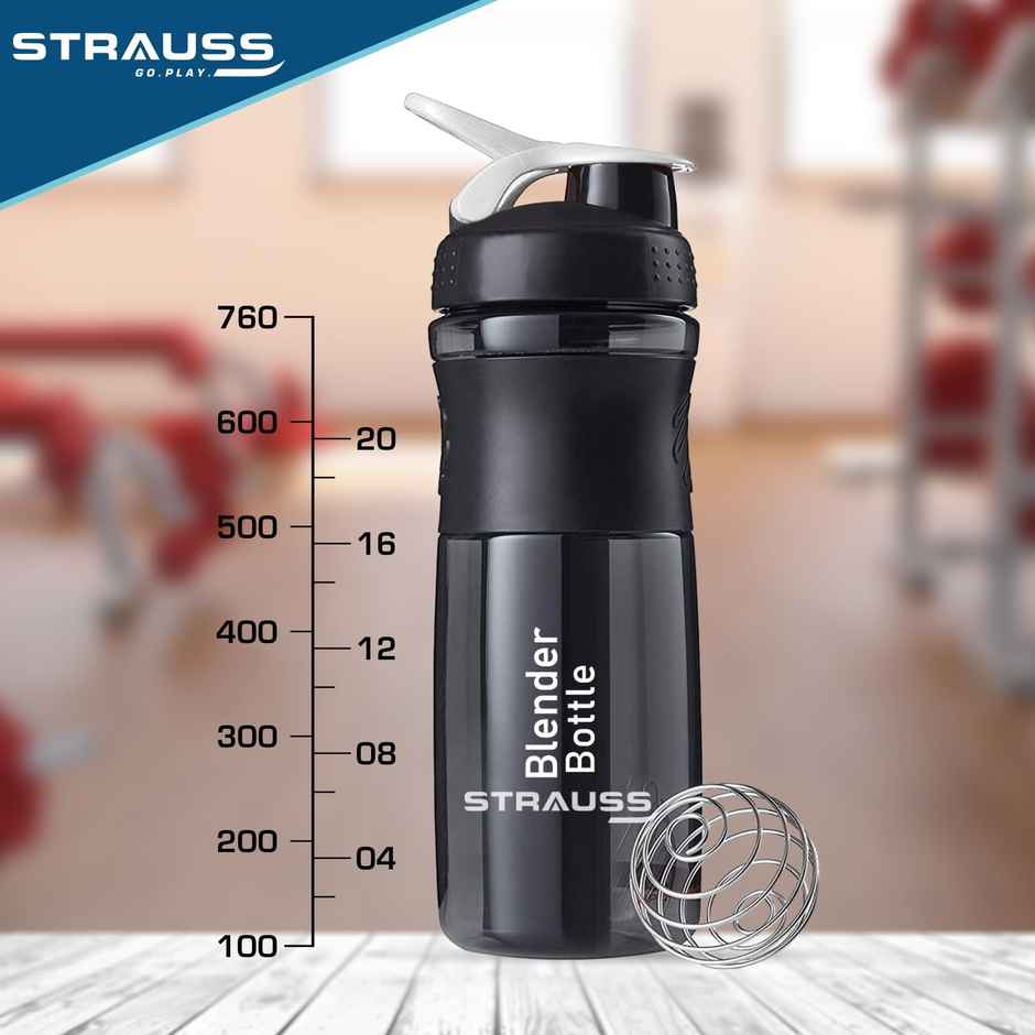 Strauss Blender Shaker Bottle 760 Ml | Black