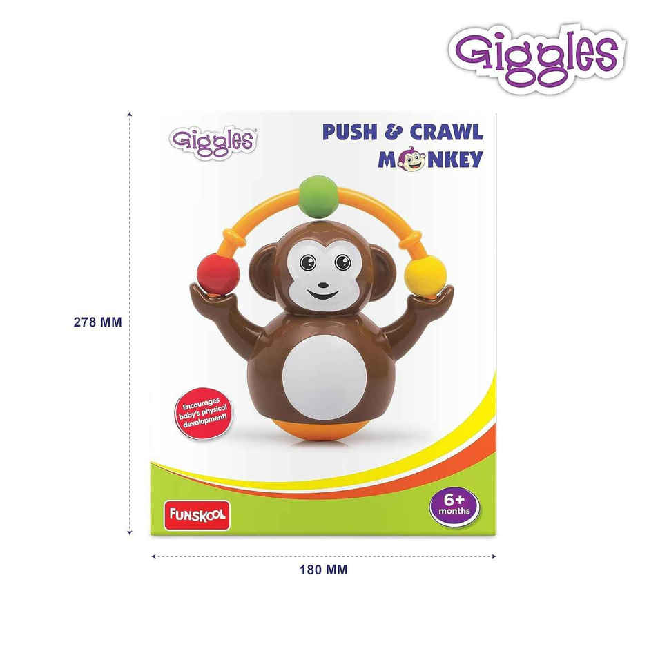 Giggles Funskool Push N Crawl Monkey Baby Toy