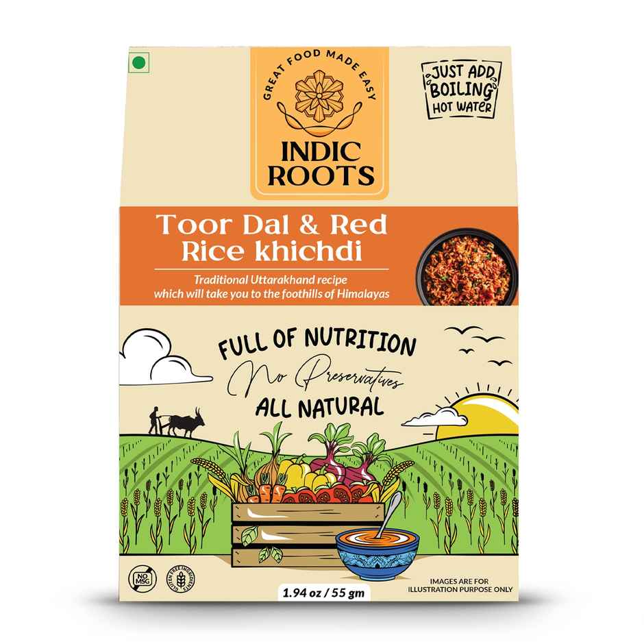 Indic RootsToor Dal and Red Rice Khichdi