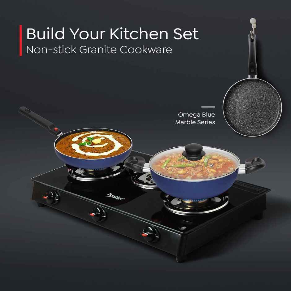 Prestige Omega Non-Stick Cookware Set | 3 Piece | Gas & Induction Compatible