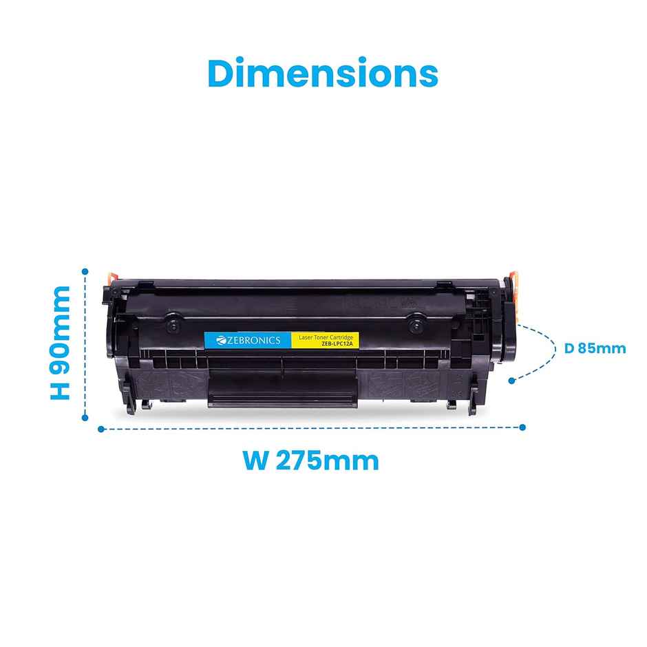 ZEB-LPC12A Black Ink Toner Cartridge | 2000 Page Yield For HP 1020 & Canon LBP2900