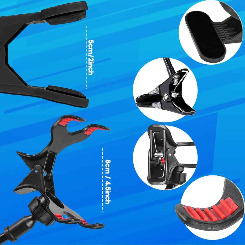 Sounce Mobile Stand Holder | Metal Built | Flexible Cell Phone Stand for Video, Black