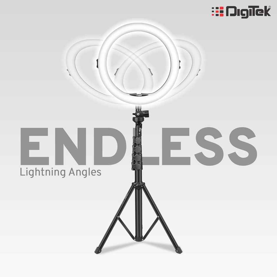 Digitek (Drl 12C) 12 Inch Led Ring Light With Stand 5Ft & Smartphone Holder - Usb Powered