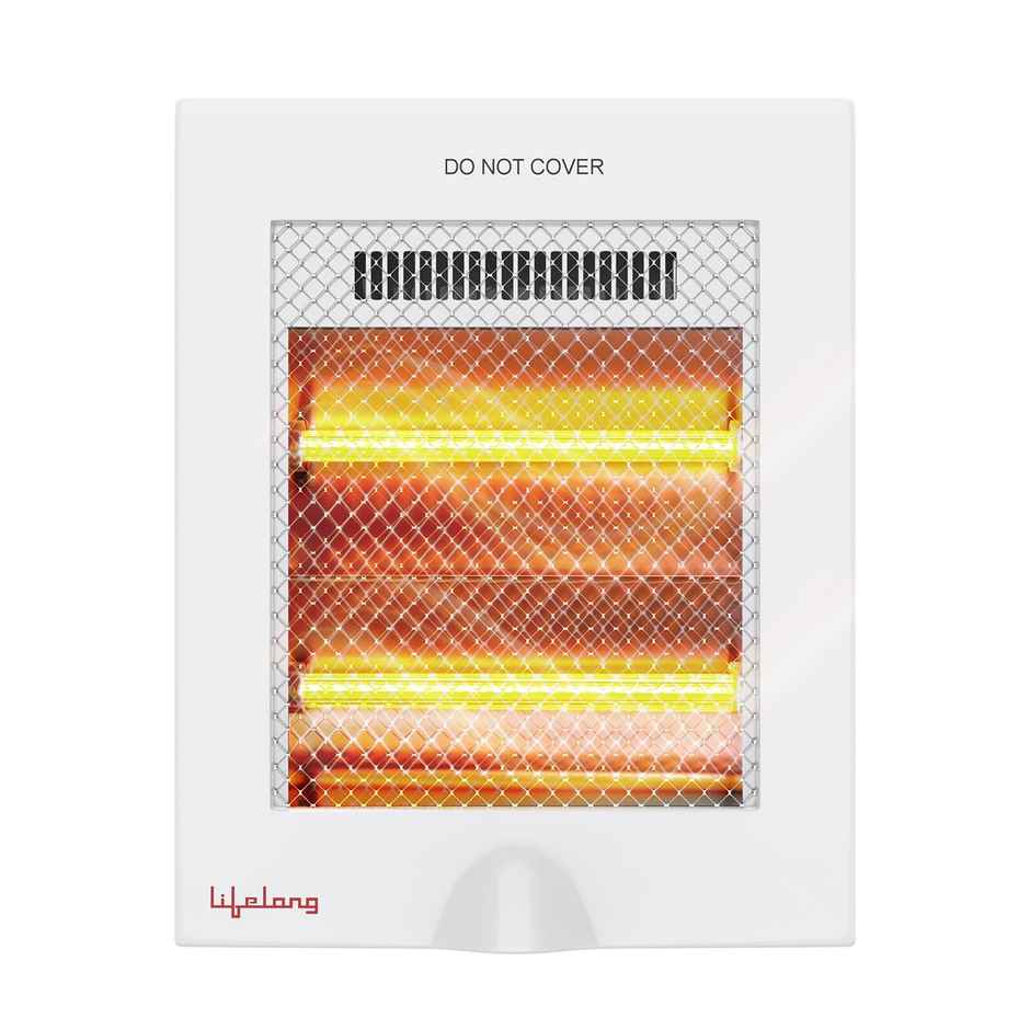 Lifelong LLQH922 Regalia 800 Watts Quartz Room Heater for Home with 2 Power settings, 2 Rod Heater for Room, Cord Length 1.5 Meter - White