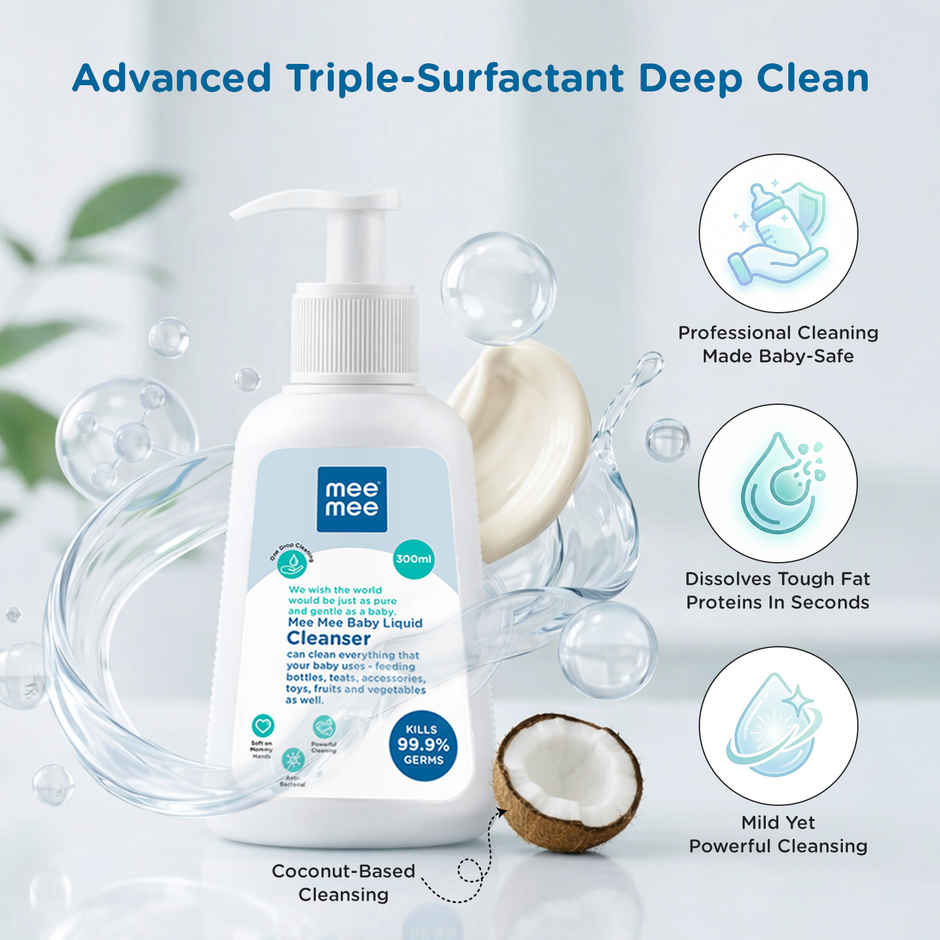 Mee Mee Baby Liquid Cleanser for Bottles | Nipples | Accessories | Toys | Fruits & Vegetables
