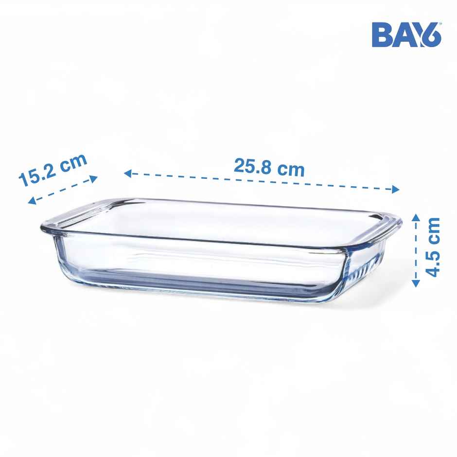 BAY6 Premium Imported Borosilicate Baking Dish Rectangle - 1 L