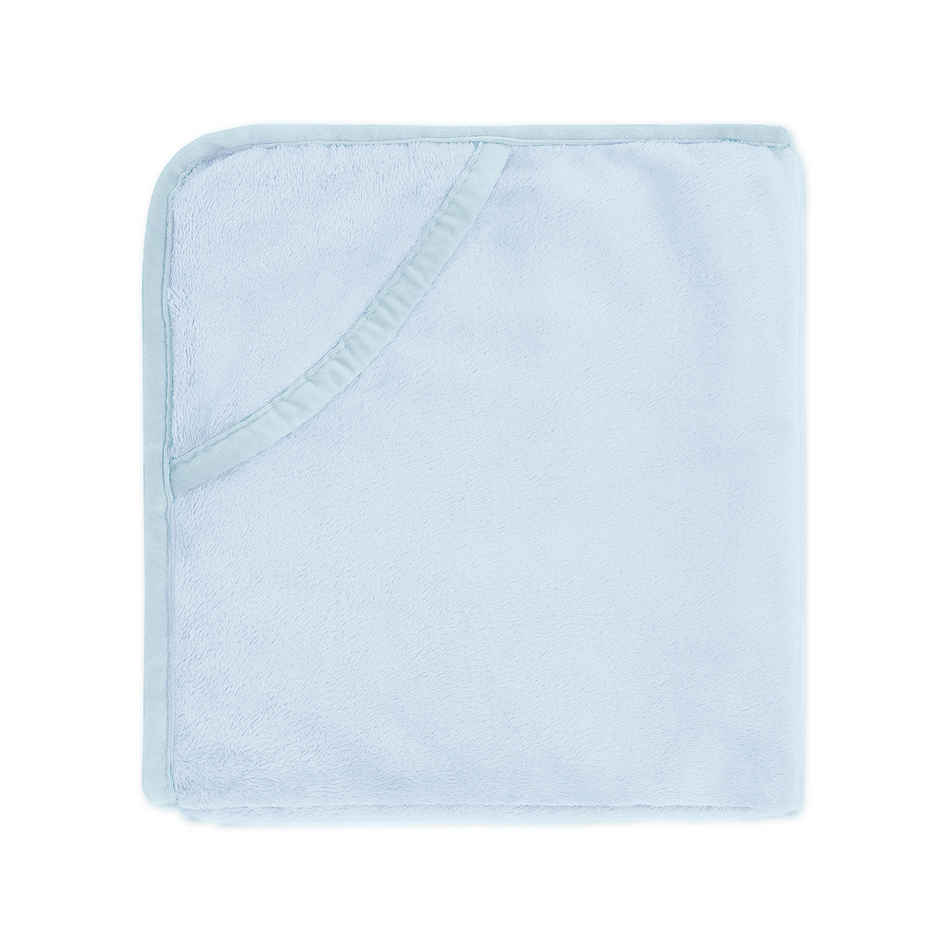 Haus & Kinder 450 GSM Hooded Blanket | New Born Baby | 0 to 6 Months | Sky Blue - 75 x 75 cm