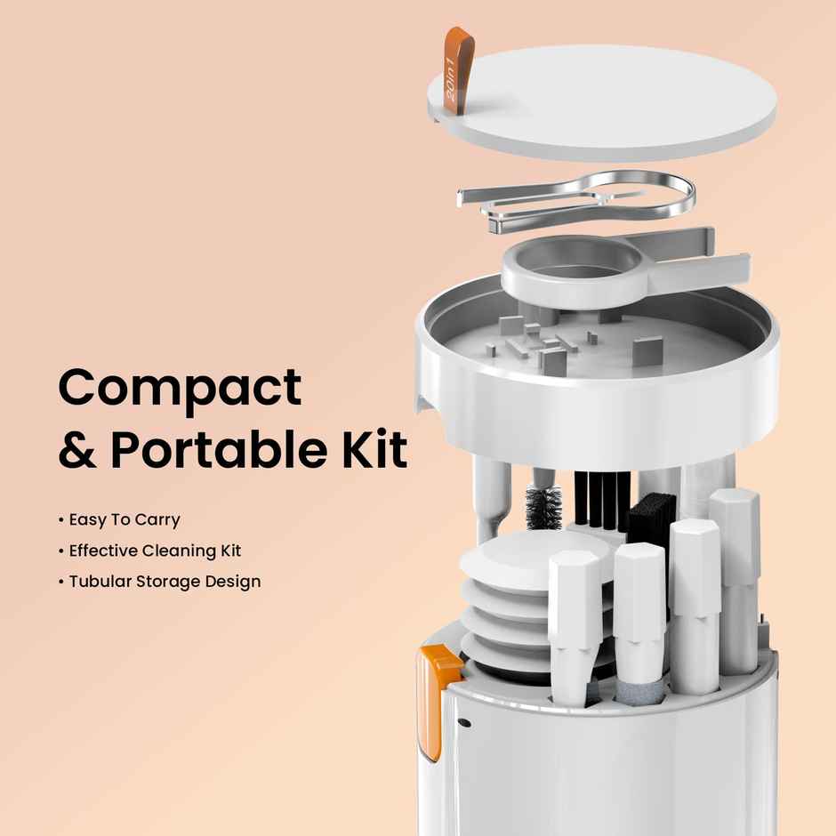 Portronics Clean G 20 in 1 Multipurpose Device Gadget Cleaning Kit for Laptops(White)