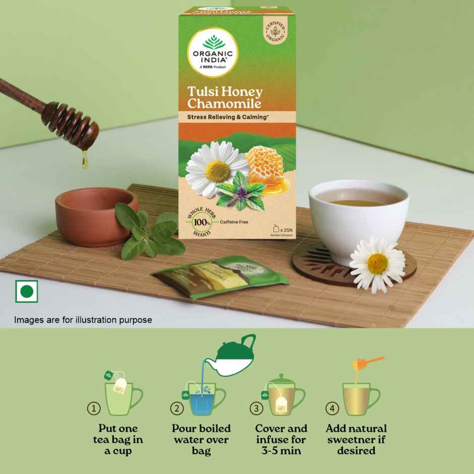 Organic India Tulsi Honey Chamomile Herbal Infusion Bags