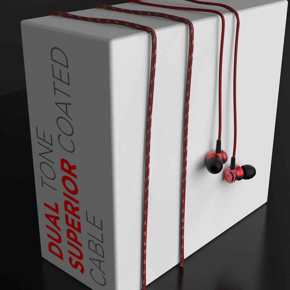 boAt Bassheads 152 in Ear Wired Earphones with Mic (Raging Red)