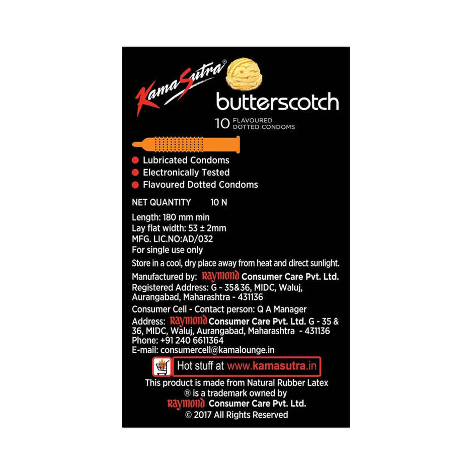 Kamasutra Butterscotch Condoms For Men