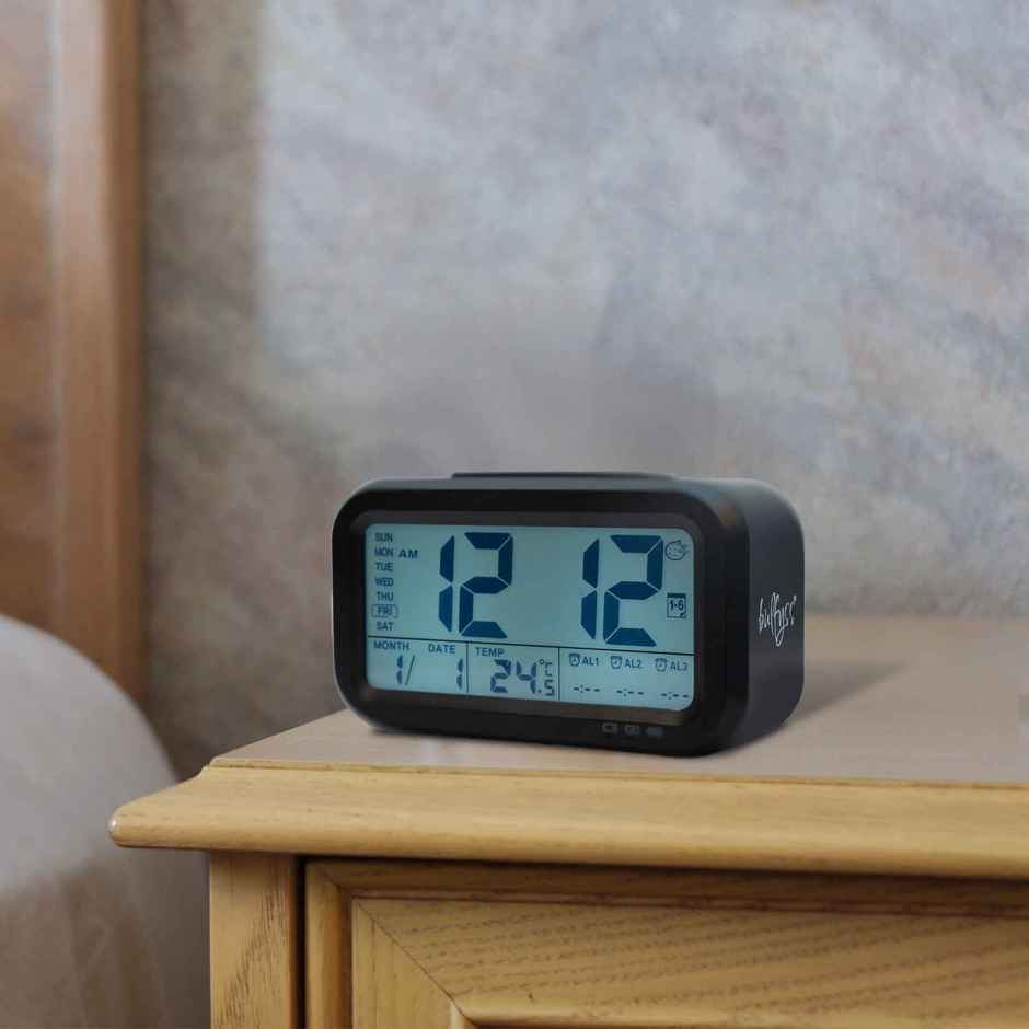 Urbanfix Bulfyss USB Rechargeable Digital Alarm Clock, Date, Temperature, Backlight LCD Display