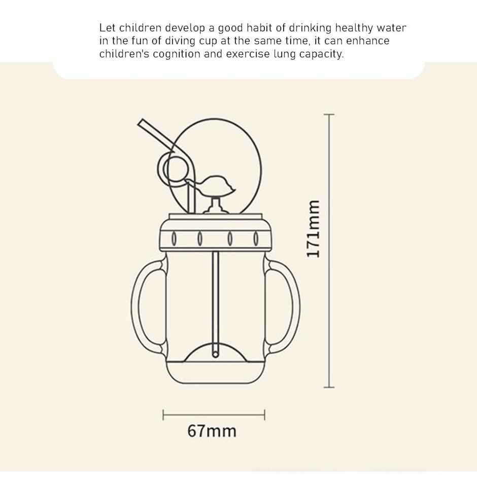 Kidology Plastic Whale Spray Water Cup Bpa Free Toddler Cup for Kids Travel Drinking Tumbler