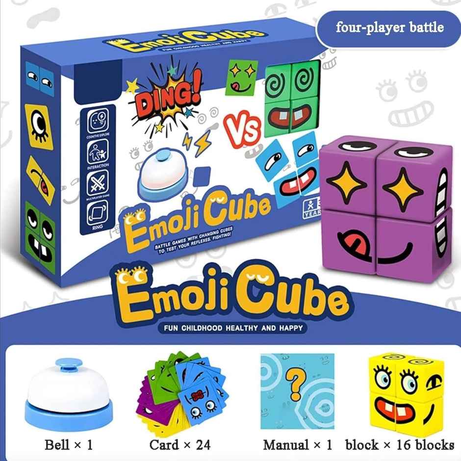 Kidology Emoji Cube Face Change Game for Kids, Learning Educational Emotion Change Blocks