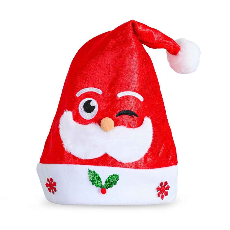 Christmas Santa Hat with Winking Face | Picfest