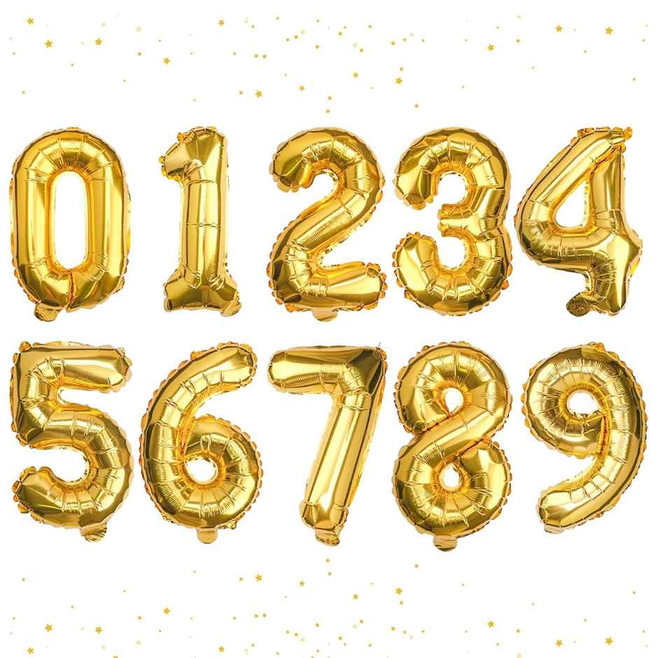 0-9 Number Foil Balloons Set | 18 Inches | Party Propz