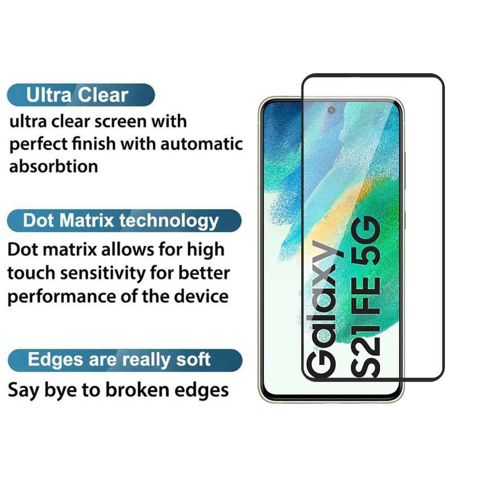 Techvor Tempered Glass for Samsung Galaxy S21 FE 5G With Easy Installation Kit for Smartphone